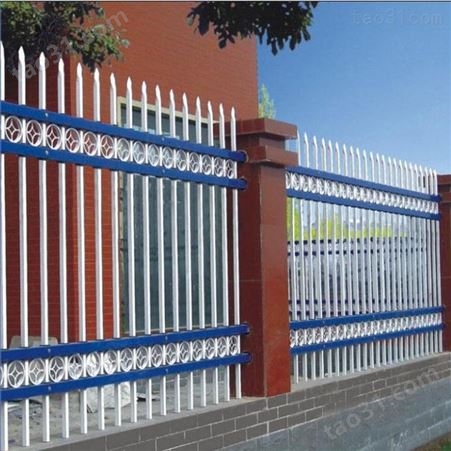锌钢铁艺护栏 方管冲孔穿插组装护栏 喷塑围墙栏杆