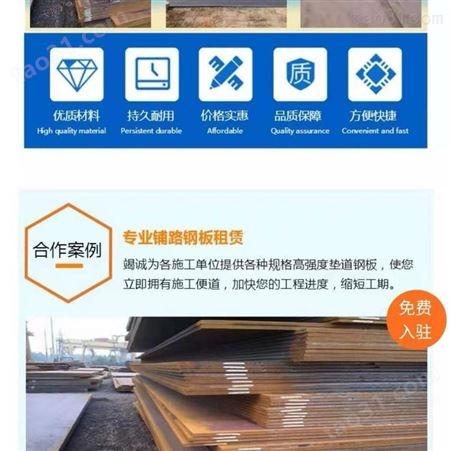 武汉市黄陂区工地垫道租赁租用钢板