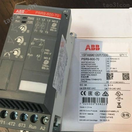 交直流通用ABB软启动器PSR45-600-11电机22KW替代PSR45-600-81
