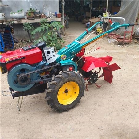 小型电启动手扶拖拉机 多功能农用耕地机 开沟除草收获播种犁地机
