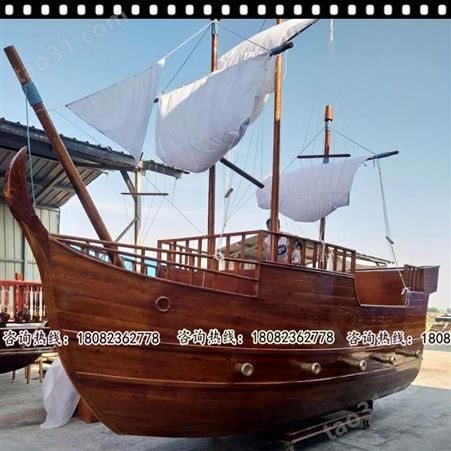 HH7022可定制景观海盗木船 西湖游船 装饰船 华海木船多年生产经验欢迎定制