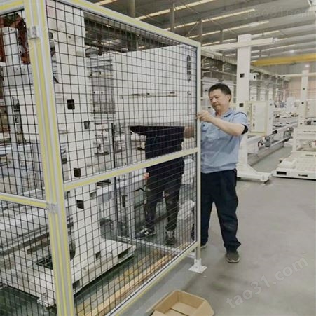 定制铝合金网格护栏厂家 型材机器人护栏 40*40网格隔离护栏网
