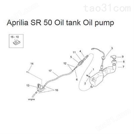 Aprilia摩托车备件 Aprilia机油泵 Aprilia电子机油泵 Aprilia泵