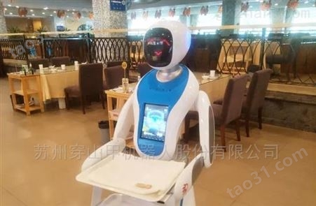 供应西安小吃街无轨智能送餐迎宾讲解机器人